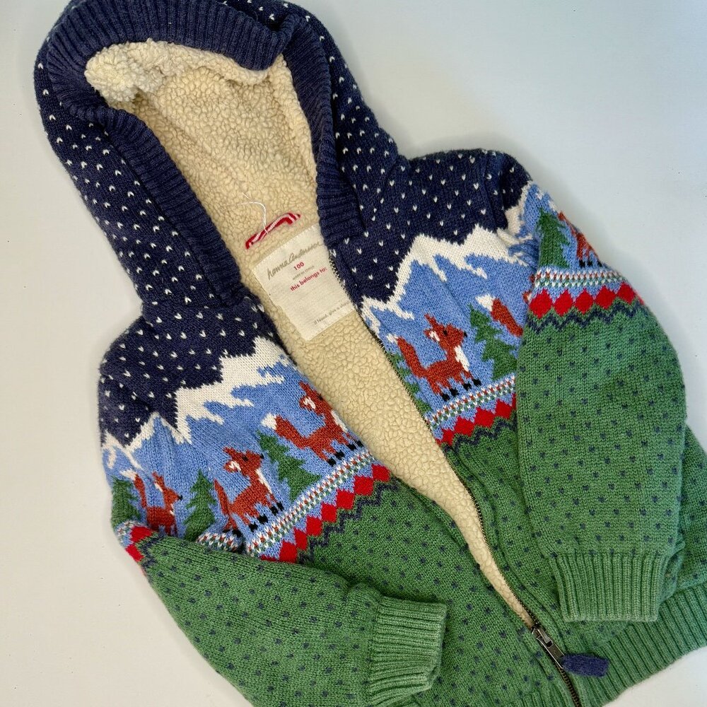 Hanna Andersson Zip Up Sweater Jacket - Size 100 cm | US 4